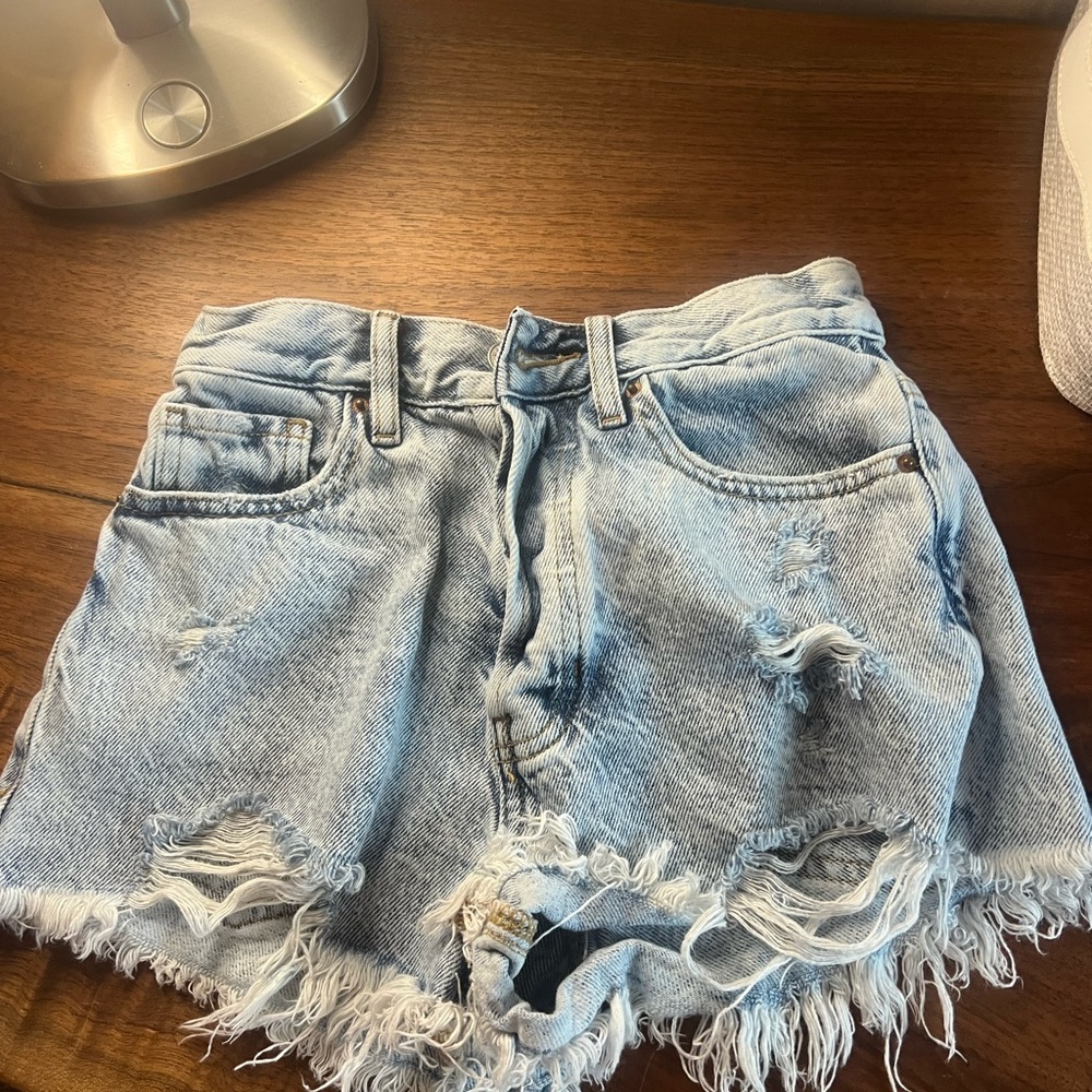 PacSun Light Blue Distressed Jean Shorts